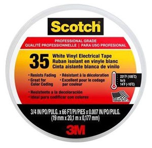 SCOTCH WHITE VINYL ELECTRICAL TAPE