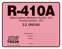 MARS R410A REFRIG. LABEL