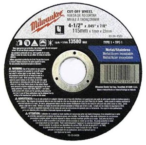 MILWAUKEE CUTTING WHEEL 4-1/2"