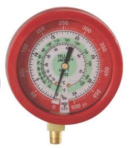 YJ L/F RED PRESS GAUGE