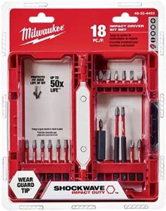MILWAUKEE SHOCKWAVE DRIVER BIT SET 18PC